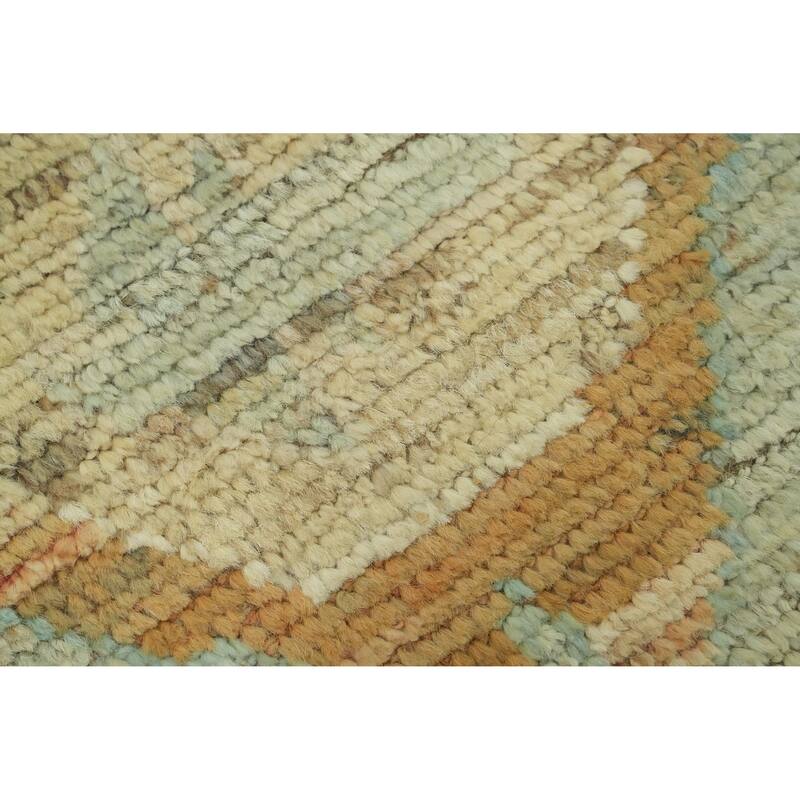 Hand Knotted Oriental 100% Wool Carpet Transitional All-Over Brown Oushak Area Rug - 17' 8'' X 12' 0''