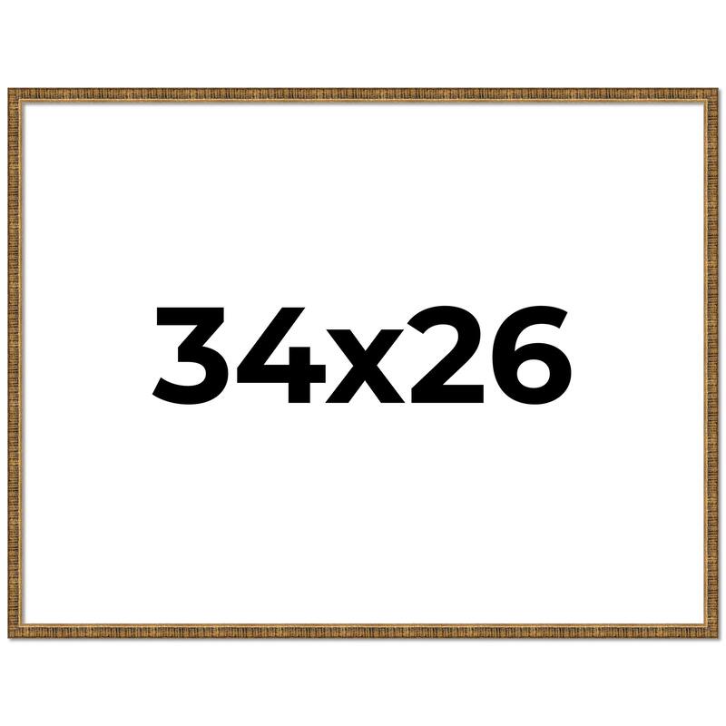 34x26 Frame Gold Kingsley Distressed Solid Wood Picture Frame Width