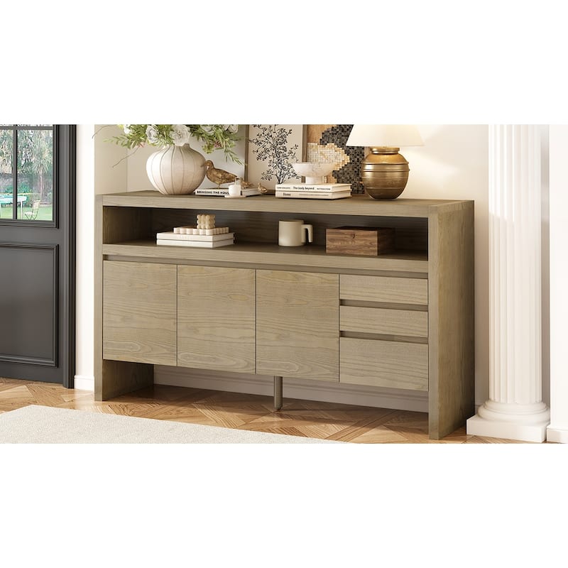 Modern 60in 3 Doors Sideboard with 3 Drawers