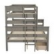 preview thumbnail 10 of 10, Grey Twin Over Full Pine Bunk Bed with Drawers, Convertible to Two Beds