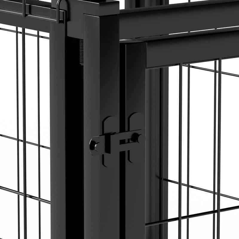 Black Metal Dog Cage Crate for Small and Medium Dogs with Divider and Top Safety Cover