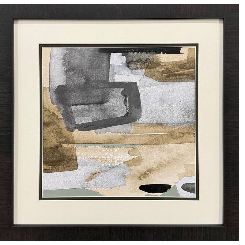 HomeRoots Set Of Two Abstract Expressions Brown Framed Wall Art