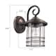 Black/Brown Plug-in Outdoor Wall Lantern Sconce Porch Light With Clear Glass(2-Pack) - Brown
