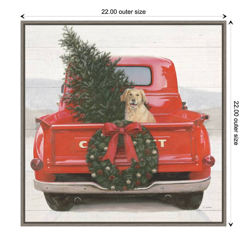 Christmas in the Heartland IV Dog by James Wiens Framed Canvas Wall Art