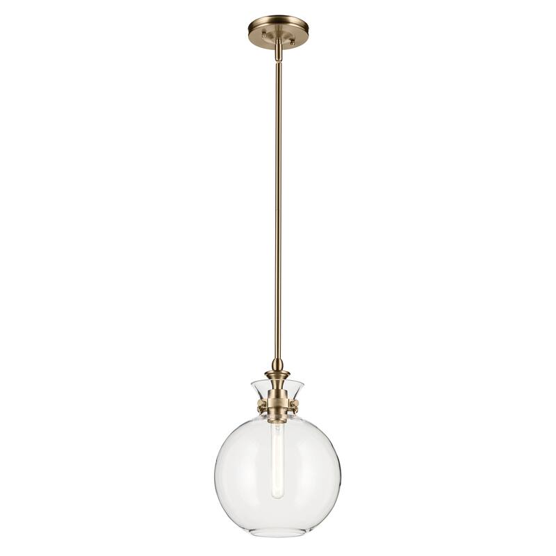 Kichler Lighting Laria 10.25 Inch 1 Light Pendant with Clear Glass in Champagne Bronze