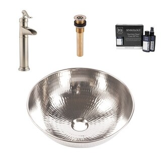 Bohr Nickel 14.25" Round Vessel Bath Sink with Ashfield Vessel Faucet Kit