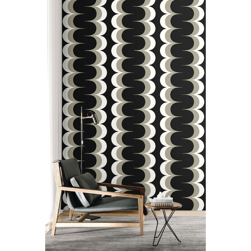 Seabrook Designs Mandolin Geometric Stripe Non-Woven Unpasted Wallpaper