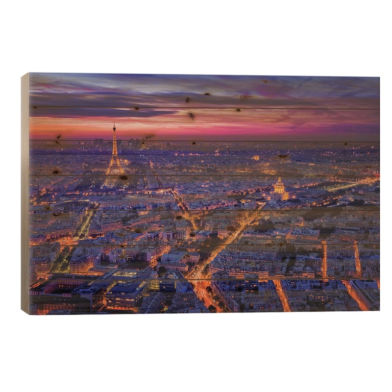 Paris I Print On Wood by Juan Pablo de Miguel - Multi-Color - 26x40x1.5