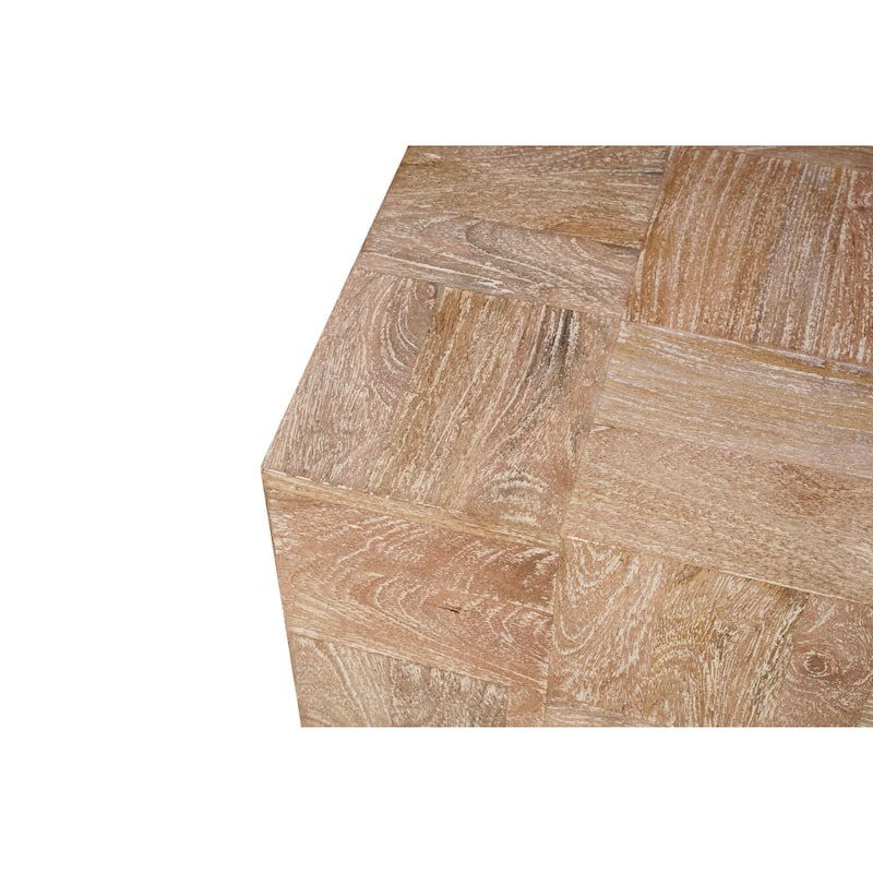 HomeRoots 22" Black And Brown Solid Wood Square End Table - 22.00 in. x 22.00 in. x 22.00 in.