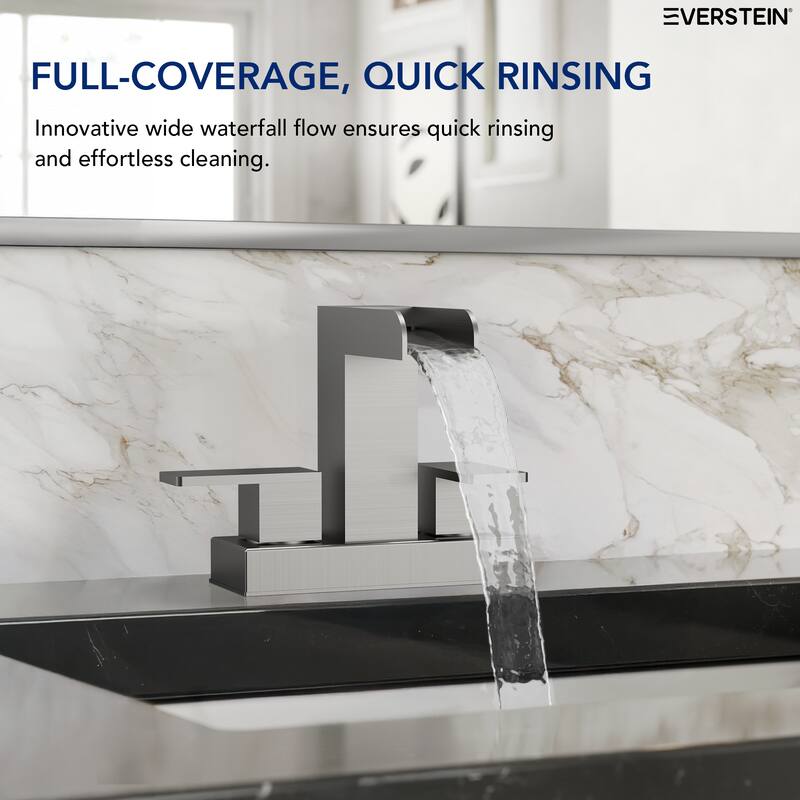 Centerset Bathroom Faucet 2-Handle, 4 Inch Bathroom Sink Faucet with Drain Assembly