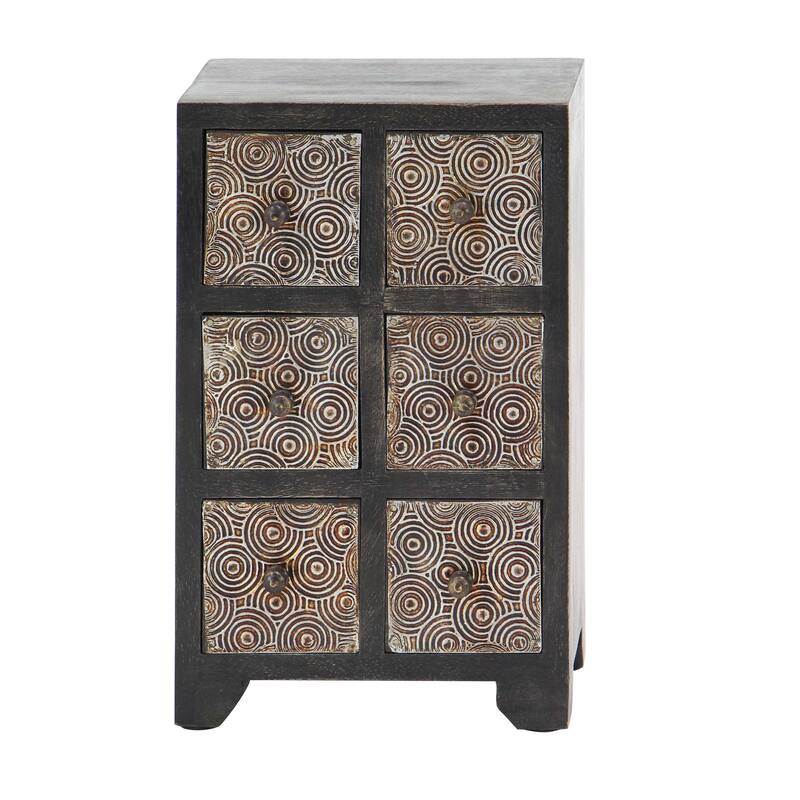 Rustic 10 x 6 Inch Rectangular 6-Drawer Jewelry Chest by Studio 350