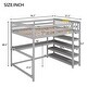 preview thumbnail 6 of 14, Industrial Modern Full Size Loft Bed with Storage Shelves and Under-bed Desk, Sturdy Construction & Safety Guaranteed, Grey