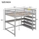 preview thumbnail 31 of 82, Space-Saving Loft Bed with Storage Shelves and Desk, Solid Wood Loft Bed Frame with Ladder and Guardrail for Kids Teens Adults