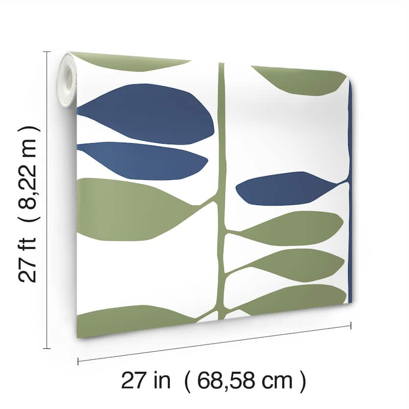 York Wallcoverings Sculpted Vines Alpine and Ultramarine Wallpaper