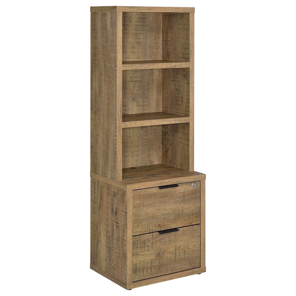 Geary 3-shelf Bookcase USB and Lockable Drawer