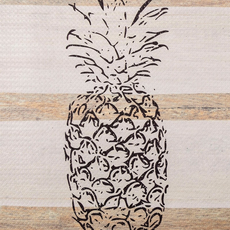 SoHome Cozy Living Pineapple Anti-Fatigue Kitchen Mat, Beige/Black