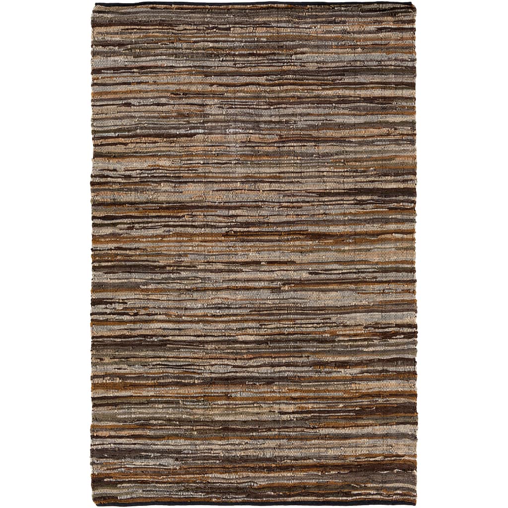 Hand Woven Balbach Leather/Cotton Area Rug - 5' x 7'6"