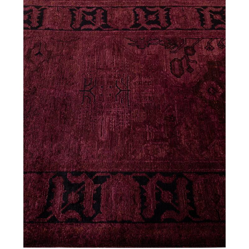 Overdyed One-of-a-Kind Hand-Knotted Area Rug - Purple - 3' 1" x 10' 1"