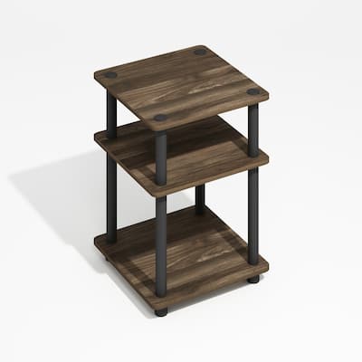 3 Tiers Wood Household Shelving Unit in Brown/Black (14.6 in. W x 20.7 in. H x 14.6 in. D)