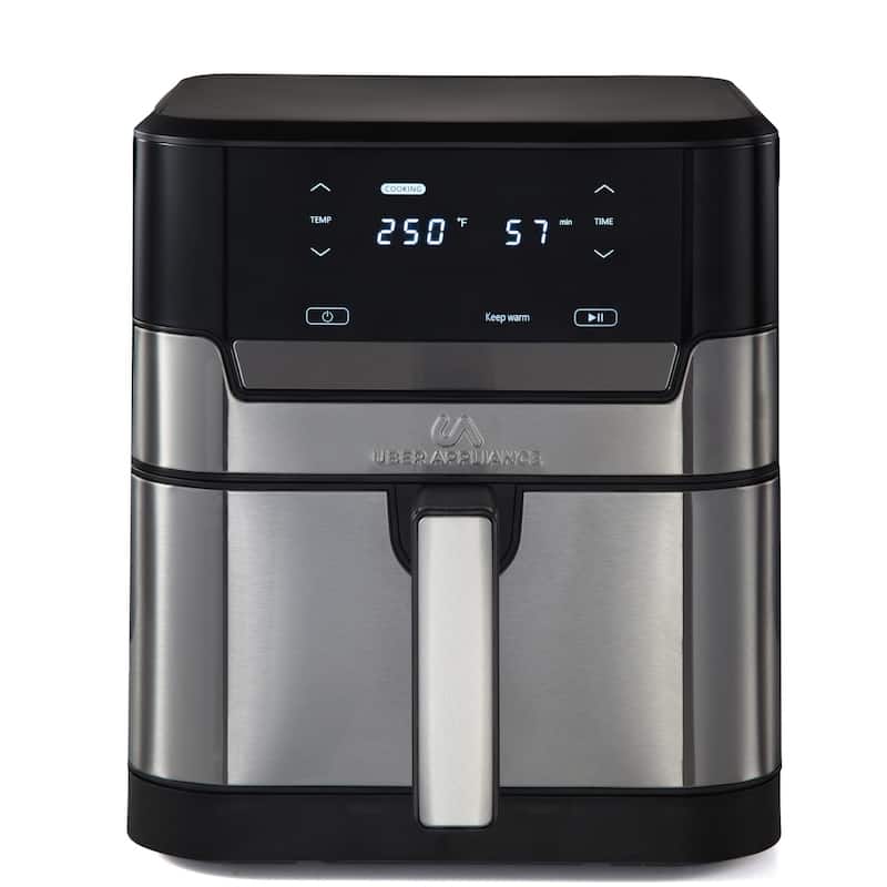 Uber Appliance Air fryer XL Premium - 7QT SS - Ceramic Non-stick PFOA/PTFE Free