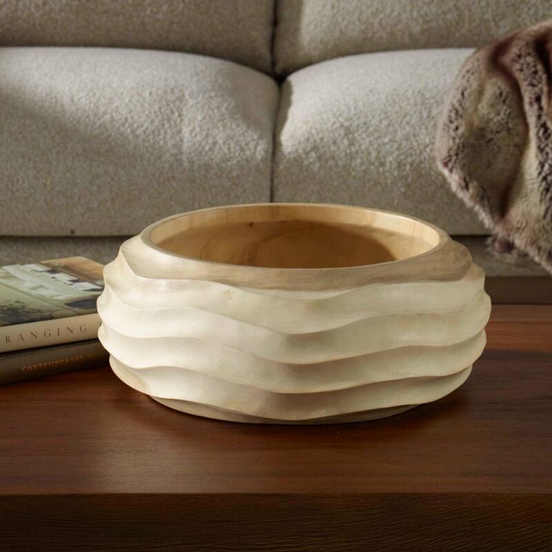 Uttermost 17136 Waveform 16" Wide Wood Decorative Bowl