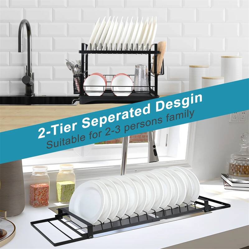 Dish Drying Rack w/ 8 Tiers Pot Organizer Rack for Kitchen (Set of 2)