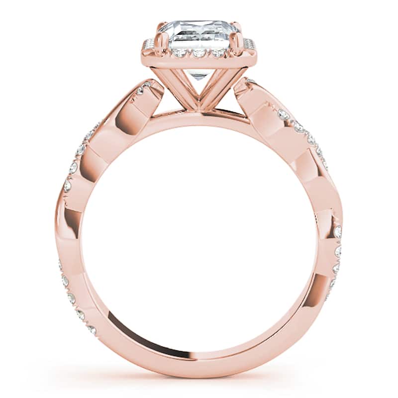 Auriya 14k Rose Gold Lab Grown Emerald Diamond Halo Engagement Ring 0.50 to 5.00 ct. tw. (F-G VS)