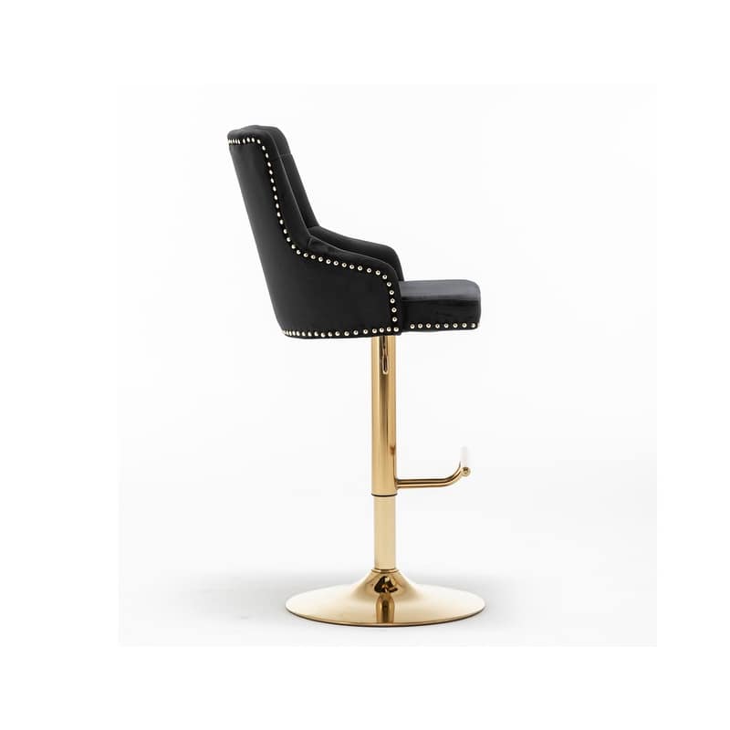 Best Master Furniture Adjustable Swivel Bar Stools with Gold Base (Set of 2)