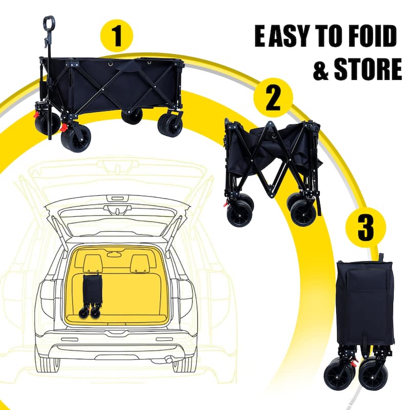 Foldable Wagon with Extended Tailgate, Waterproof Dustproof UV Resistant Wagon Rain Covers