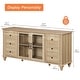 preview thumbnail 5 of 9, Farmhouse Sideboard with Glass Door, Buffet & cabinet for Kitchen