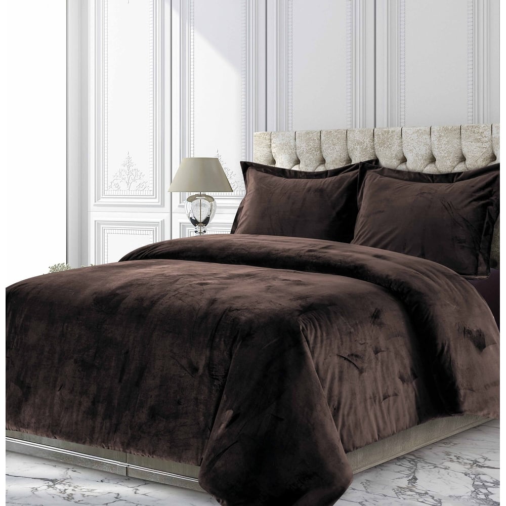 Venice Velvet Oversized Solid Duvet Cover Set