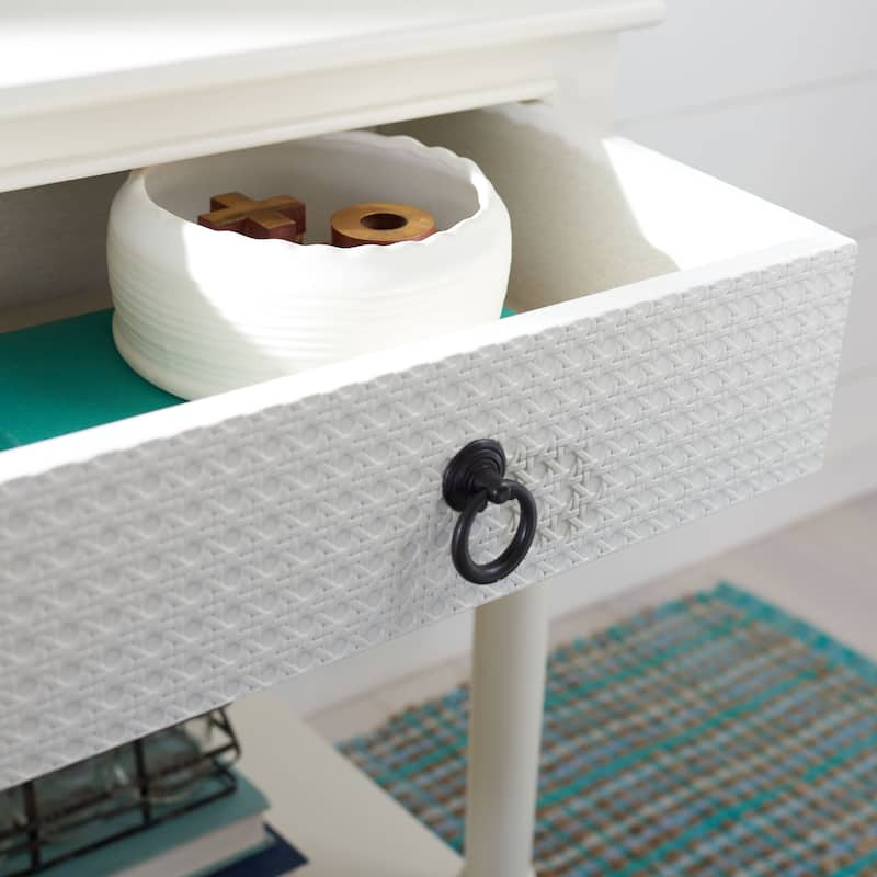 SAFAVIEH Sivajini 1-Drawer Accent Table - 19" W x 15.8" L x 26" H - 19Wx16Dx26H - White