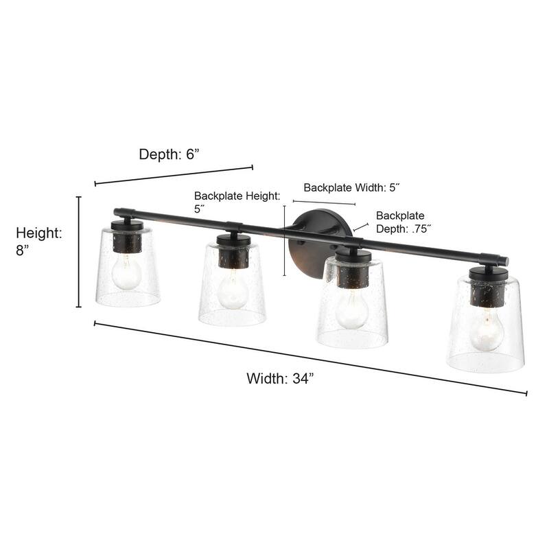 Millennium Lighting 4 Light Bathroom Vanity Fixture in Multiple Finishes