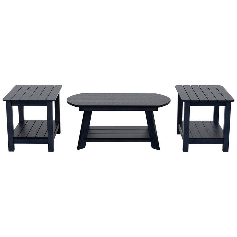 Vineyard HIPS Outdoor Eco-Friendly Coffee Table and Side Tables (3-Piece Set)