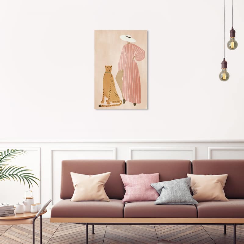 Wynwood Studio Canvas Animals Spots and Stripes II Gold and Light Red Modern & Contemporary Wall Art Canvas Print - 30 x 20