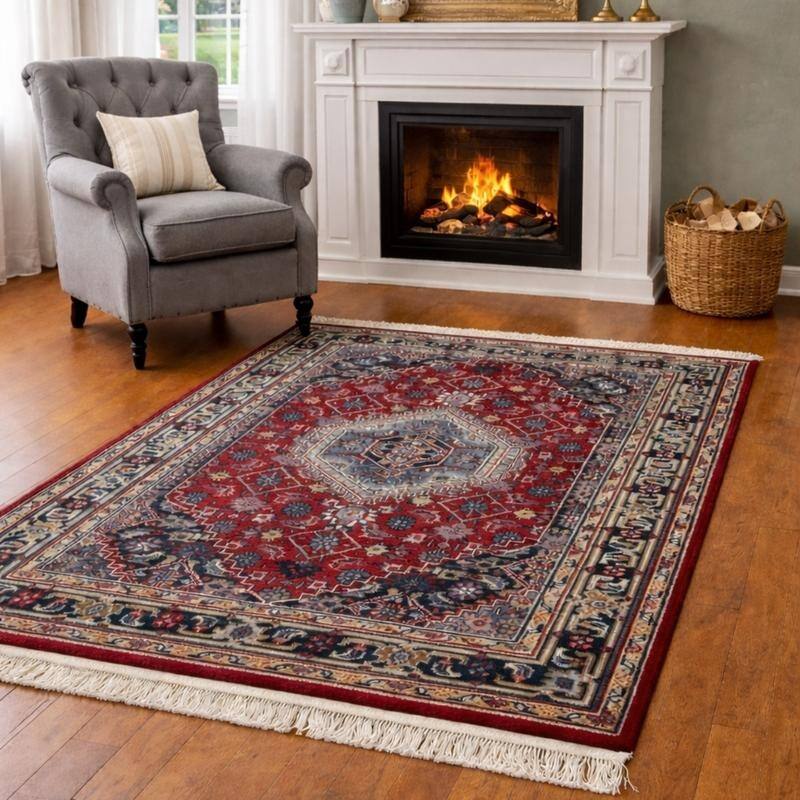 HERAT ORIENTAL Hand-knotted Medallion Bidjar Wool Rug 4'7 x 6'7 - 4'7x6'7