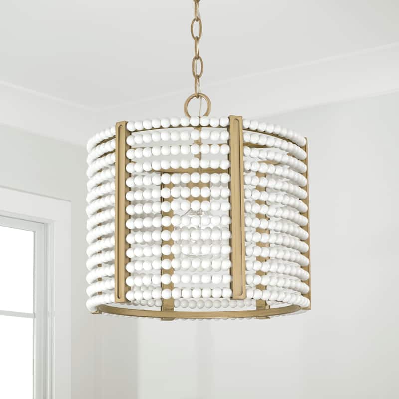 Brynn 1-light Painted Aged Brass Convertible Pendant/ Semi-Flush Mount