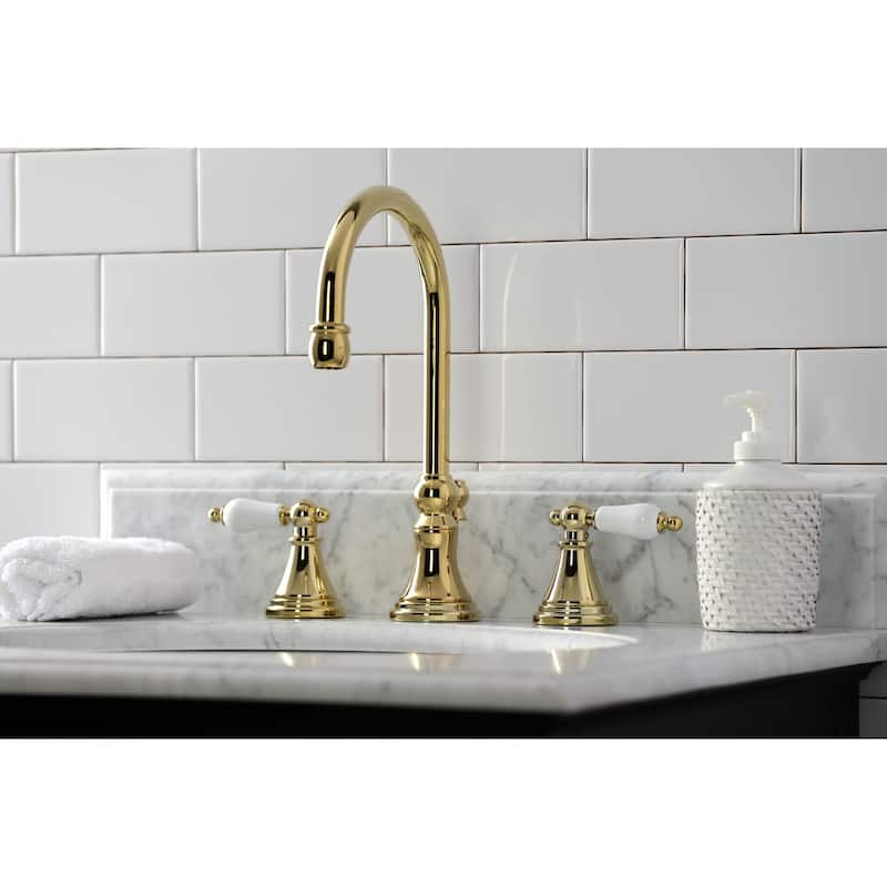 Kingston Brass Governor 8 in. Widespread Bathroom Faucet - Polished Brass