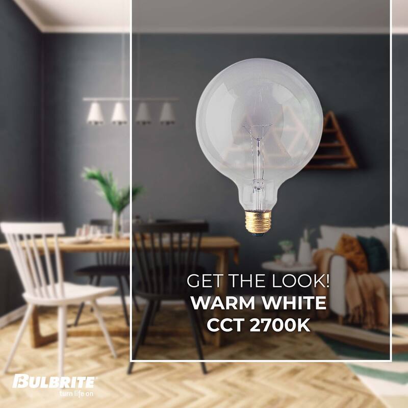 Bulbrite Multi Pack of Dimmable Clear Globe Incandescent Bulb