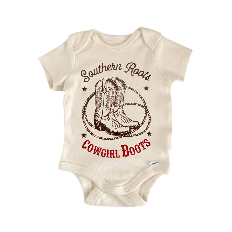 Southern Roots Cowgirl Boots - Baby Bodysuit - Pink - 0-3M
