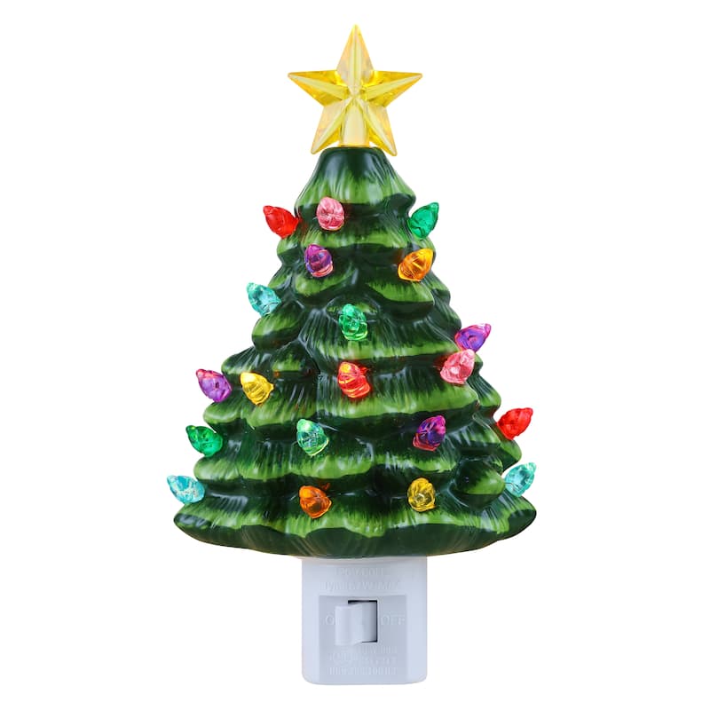 Nostalgic Ceramic Tree Nightlight - Green