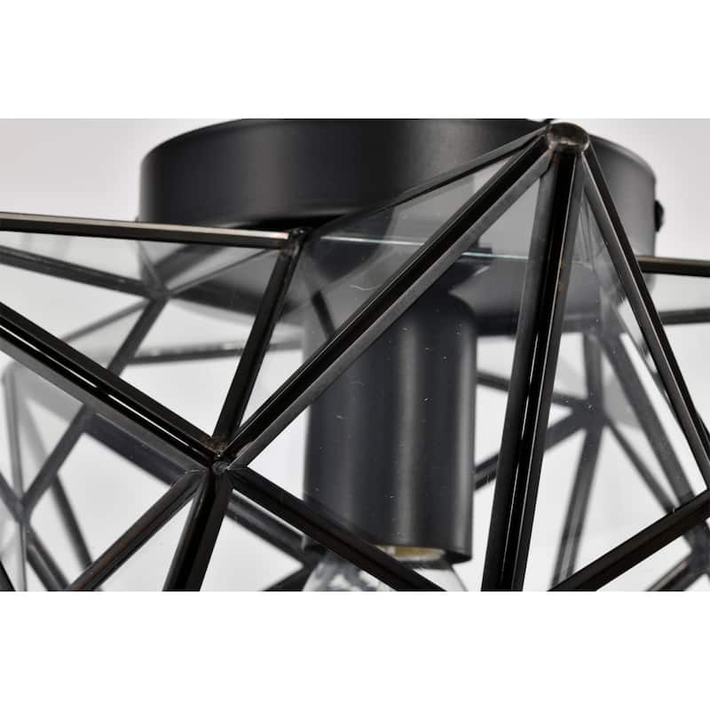 Estrelya Starburst Flushmount Ceiling Lamp with Glass Faces