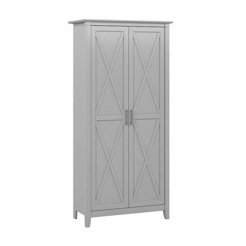 Key West Tall Storage Cabinet with Doors and Shelves by Bush Furniture