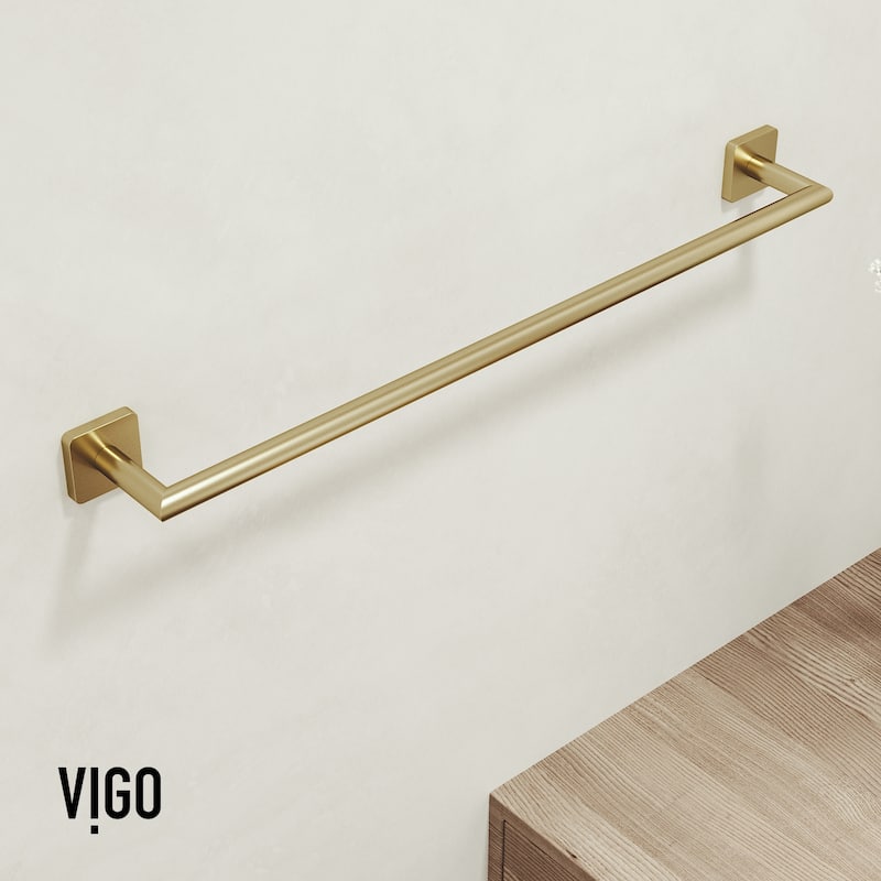 VIGO Satro 4-Piece Bathroom Hardware Accessory Set with 24 in. Towel Bar, Toilet Paper Holder, Hand Towel Holder, Hook