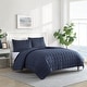preview thumbnail 5 of 15, Nautica Solid Brushed Jersey Reversible Quilt Set Navy - King