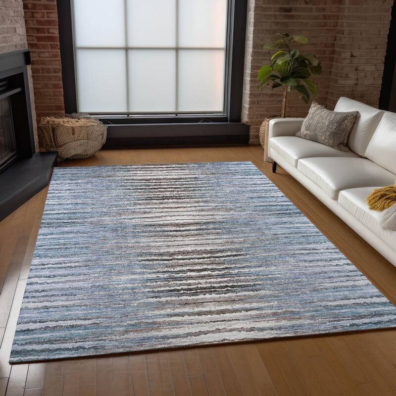 Altor Stripe Low Maintenance Refined Traditional Outdoor Rug