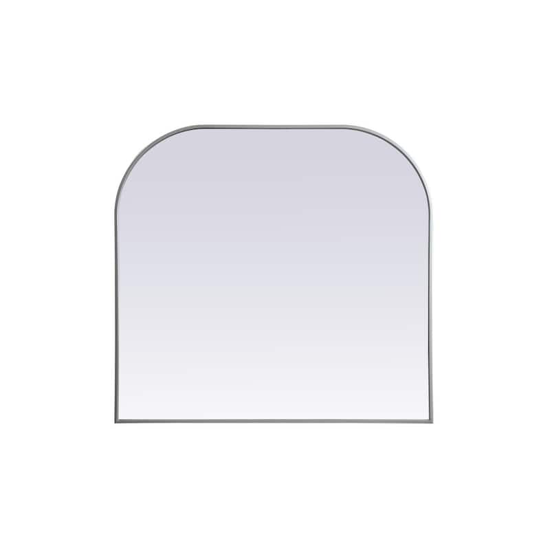 Indigo Home Metal Frame Arch Mirror 40x38 Inch - Silver