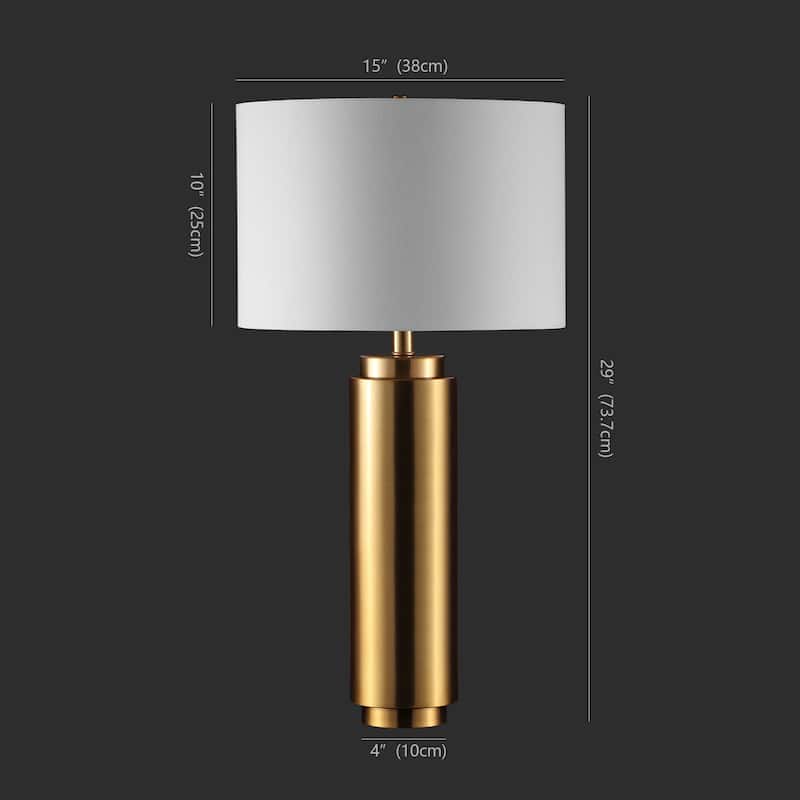 SAFAVIEH Couture Lighting 30-inch Terry Metal Pillar Table Lamp - 15 IN W x 15 IN D x 30 IN H