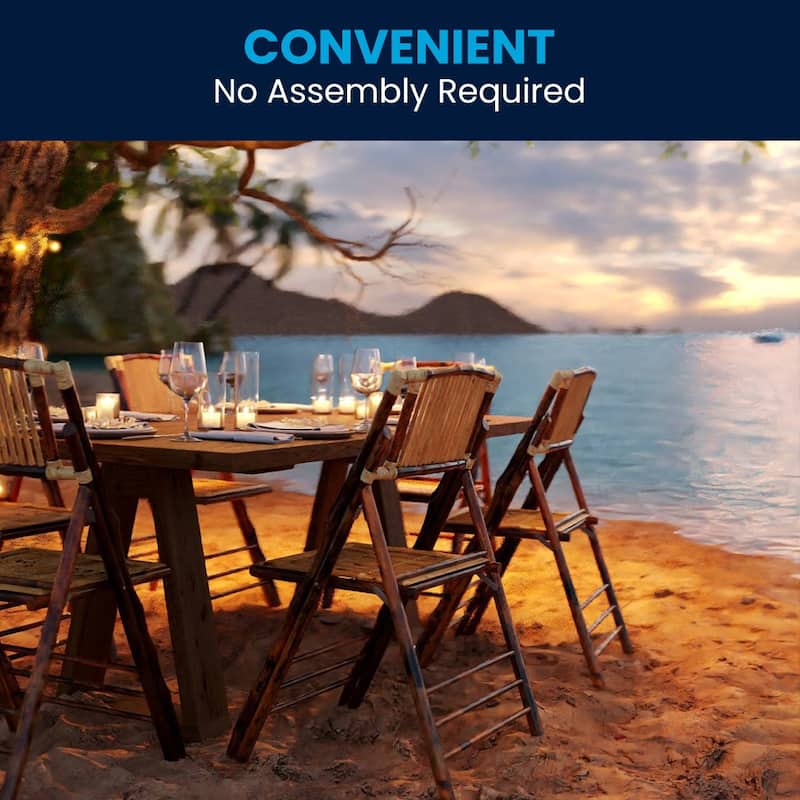 2 PK Bamboo Wood Folding Chair - Event Folding Chair - Commercial Folding Chair