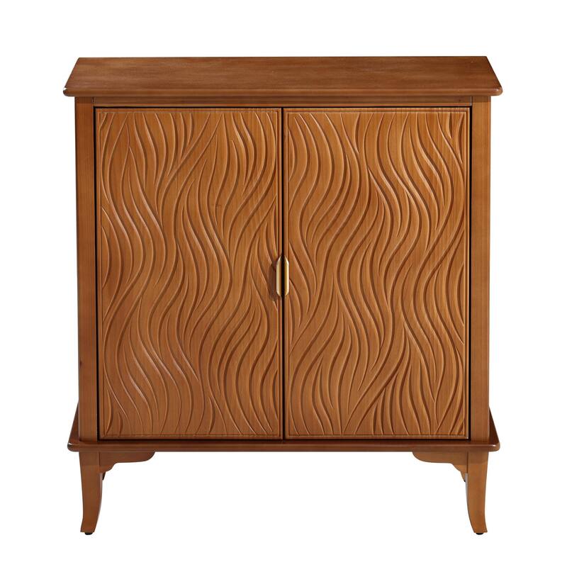 COZAYH Farmhouse Dresser, Accent Wooden Storage Cabinet with Sculpted Wave Drawer Fronts